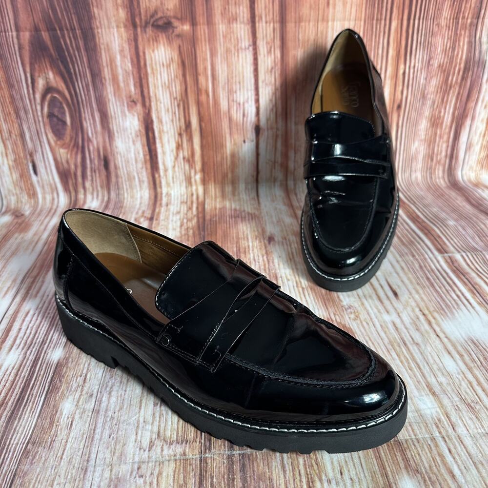 Franco Sarto CASSANDRA Womens Size 12 Black Patent Leather Penny Loafers Shoes